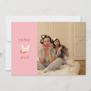 Tarjeta De Agradecimiento fiesta de pijamas sueño cumpleaños foto moderna
