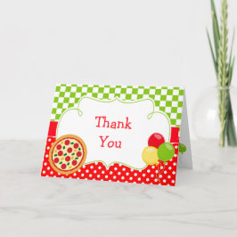 Tarjeta De Agradecimiento Fiesta de Pizza Cumpleaños Gracias