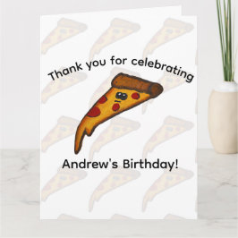 Tarjeta De Agradecimiento Fiesta de Pizza Gracias