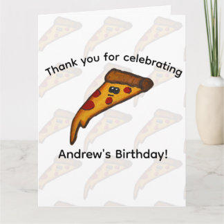 Tarjeta De Agradecimiento Fiesta de Pizza Gracias