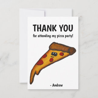 Tarjeta De Agradecimiento Fiesta de Pizza Gracias