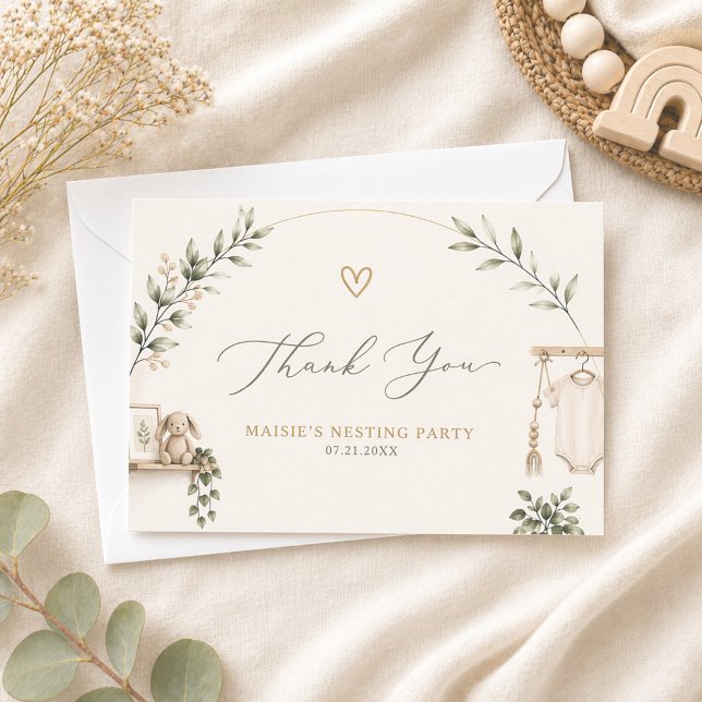 Tarjeta De Agradecimiento Fiesta de Preparación Boho Moderna (Subido por el creador)