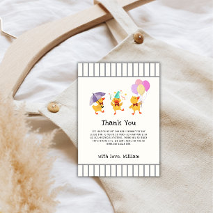 Tarjeta De Agradecimiento Fiesta de Raya Caprichosa Baby Shower de Patito