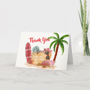 Tarjeta De Agradecimiento Fiesta de regalos para bebé Bolsa de playa de palm