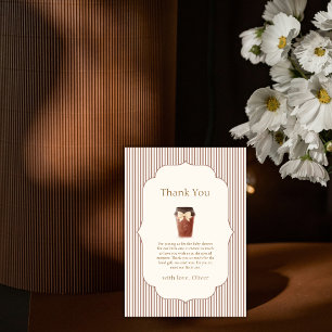 Tarjeta De Agradecimiento Fiesta de revelación de bebé Café Bébé elegante ra