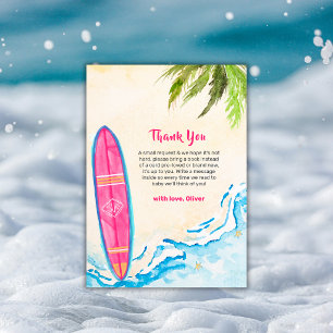 Tarjeta De Agradecimiento Fiesta de Revelación de Bebé Playa del árbol de pa