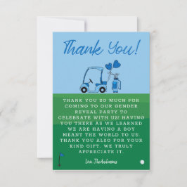 Tarjeta De Agradecimiento Fiesta de Revelación de Género del Golf Azul