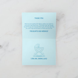 Tarjeta De Agradecimiento Fiesta de revelación de sexo del niño