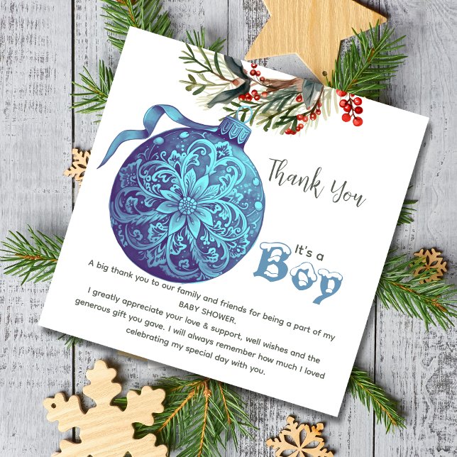 Tarjeta De Agradecimiento Fiesta de revelaciones de invierno rosa o azul gra (Subido por el creador)