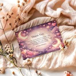 Tarjeta De Agradecimiento Fiesta de San Valentín Corazones Luna Celestial