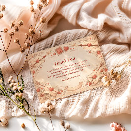 Tarjeta De Agradecimiento Fiesta de San Valentín de Cartas de Amor de Cupido
