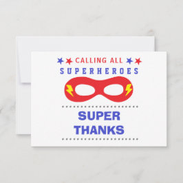 Tarjeta De Agradecimiento Fiesta de Superhéroes Super gracias