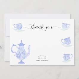Tarjeta De Agradecimiento Fiesta de té bebé azul China ducha de niño de enca
