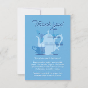 Tarjeta De Agradecimiento Fiesta de té de Baby Shower Moda Minimalista suave