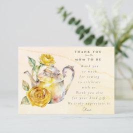 Tarjeta De Agradecimiento fiesta de té de flores silvestres para baby shower