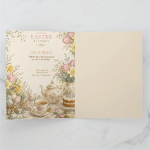 Tarjeta De Agradecimiento Fiesta de té de Pascua, Celebración floral vintage