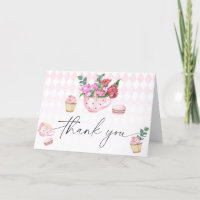 Fiesta de té Flores bebé ducha gracias