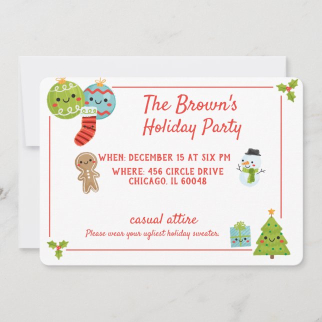 Tarjeta De Agradecimiento Fiesta de vacaciones (Anverso)