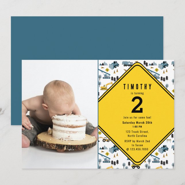 Tarjeta De Agradecimiento Fiesta del cumpleaños de la foto del sitio de los  (Anverso / Reverso)