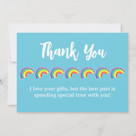Tarjeta De Agradecimiento Fiesta del cumpleaños del arcoiris infantil