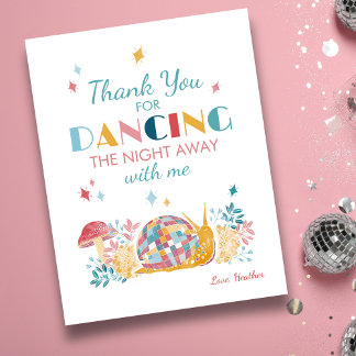 Tarjeta De Agradecimiento Fiesta del cumpleaños del caracol Disco