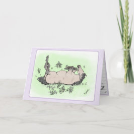 Tarjeta De Agradecimiento Fiesta Divertida para Amantes de Caballos con Flor