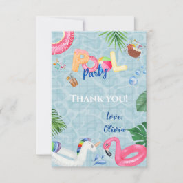 Tarjeta De Agradecimiento Fiesta en la Piscina