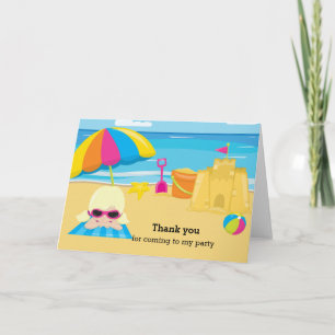 Tarjeta De Agradecimiento Fiesta en la playa