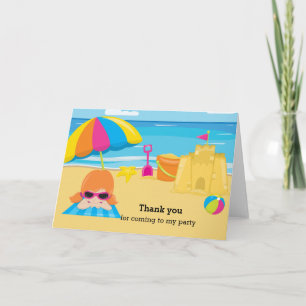 Tarjeta De Agradecimiento Fiesta en la playa