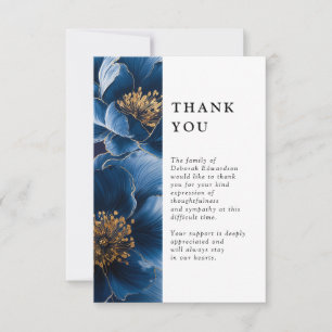 Tarjeta De Agradecimiento Fiesta Floral Azul De La Vida Funeral