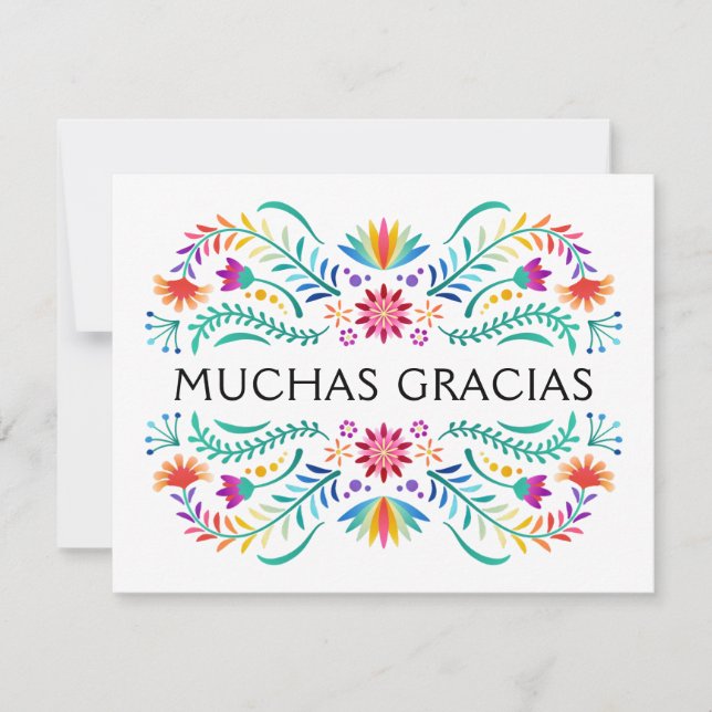 Tarjeta De Agradecimiento Fiesta Floral Birthday Shower Boda (Anverso)