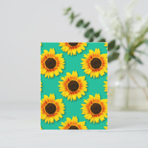 Tarjeta De Agradecimiento Fiesta floral de verano con girasoles