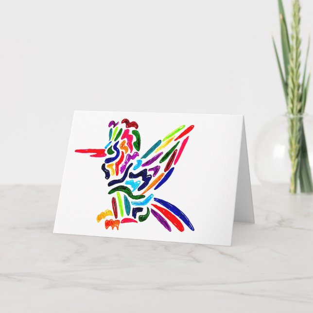 Tarjeta De Agradecimiento Fiesta Hummingbird Cards (Anverso)