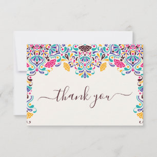 Tarjeta de agradecimiento Fiesta Mexicana Arcoíris