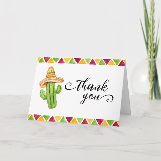 Tarjeta De Agradecimiento Fiesta mexicana Cactus Taco 'Bout A Baby Shower (Anverso)