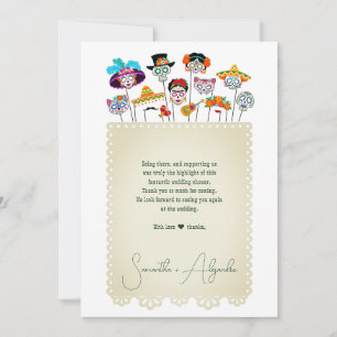 Tarjeta De Agradecimiento Fiesta Mexicana de Despedida de Soltera y Matrimon