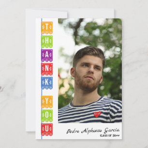 Tarjeta De Agradecimiento Fiesta Mexicana de Graduación Papel Picado 2024