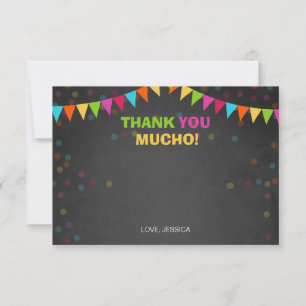 Tarjeta De Agradecimiento Fiesta Mexicana Gracias Fiesta de Cumpleaños