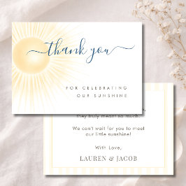 Tarjeta De Agradecimiento Fiesta Minimalista Elegante de Sol Neutral para el