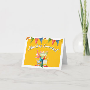 Tarjeta De Agradecimiento Fiesta Muchas Gracias Papel Picado Gracias