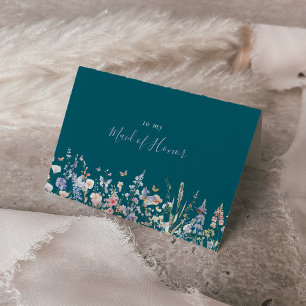 Tarjeta De Agradecimiento Fiesta Nupcial Veraniega Multicolor de Flores Silv