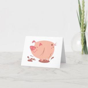 Tarjeta De Agradecimiento Fiesta Piggy