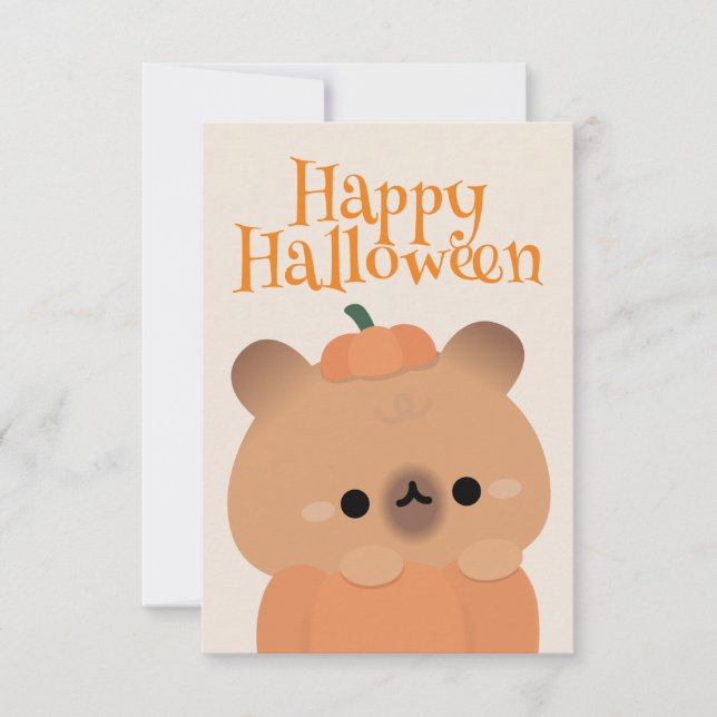 Tarjeta De Agradecimiento Fiesta simple de diversión de Halloween (Anverso)