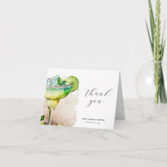 Tarjeta De Agradecimiento Fiesta Tequila Bridal Shower (Anverso)
