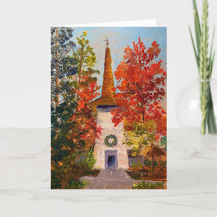 Tarjeta De Agradecimiento Fiestas en la iglesia del pueblo Woodside