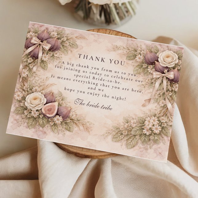 Tarjeta De Agradecimiento Fig Garden Romance Bridal Shower (Subido por el creador)