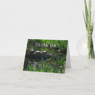 Tarjeta De Agradecimiento Fila de la naturaleza verde de las tortugas