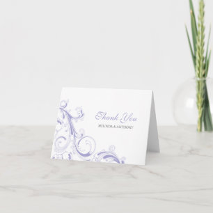 Tarjeta De Agradecimiento Filigree Swirl Lavanda Gracias
