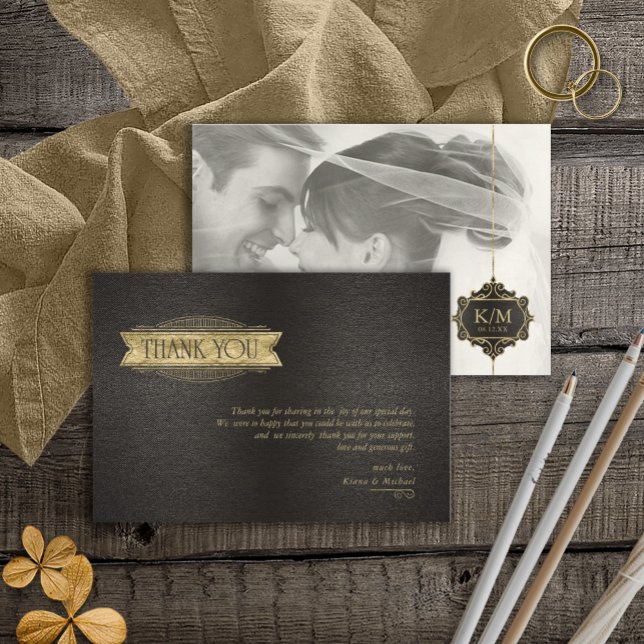 Tarjeta De Agradecimiento Fina filigrana oro boda ID871 (Subido por el creador)