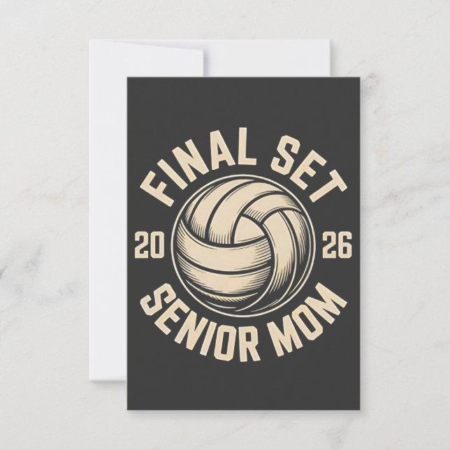 Tarjeta De Agradecimiento Final Set Senior Mom 2026 Graduation Volleyball (Anverso)